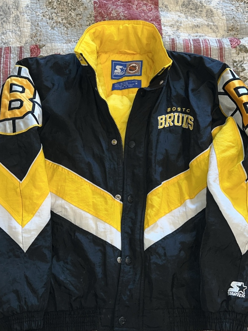 Vintage 1990s Boston Bruins Arm Logos Starter Full Zip Jacket Medium